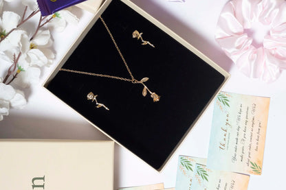 Gold Rose Gift Box Set - LAVEN JEWELLERY