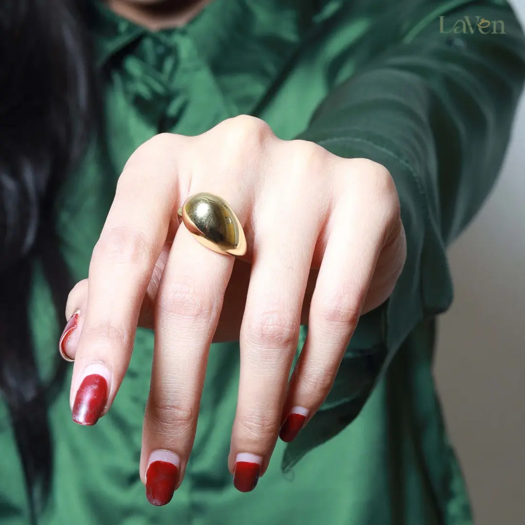Gold Statement Ring - LAVEN JEWELLERY