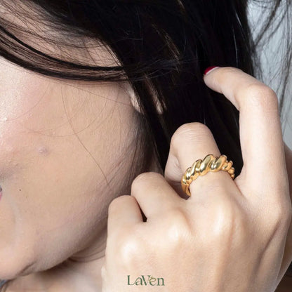 Gold Twisted Ring - LAVEN JEWELLERY