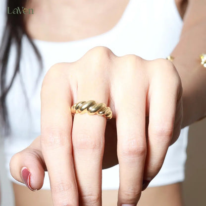 Gold Twisted Ring - LAVEN JEWELLERY