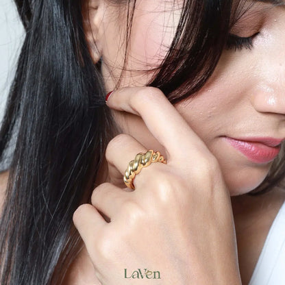Gold Twisted Ring - LAVEN JEWELLERY