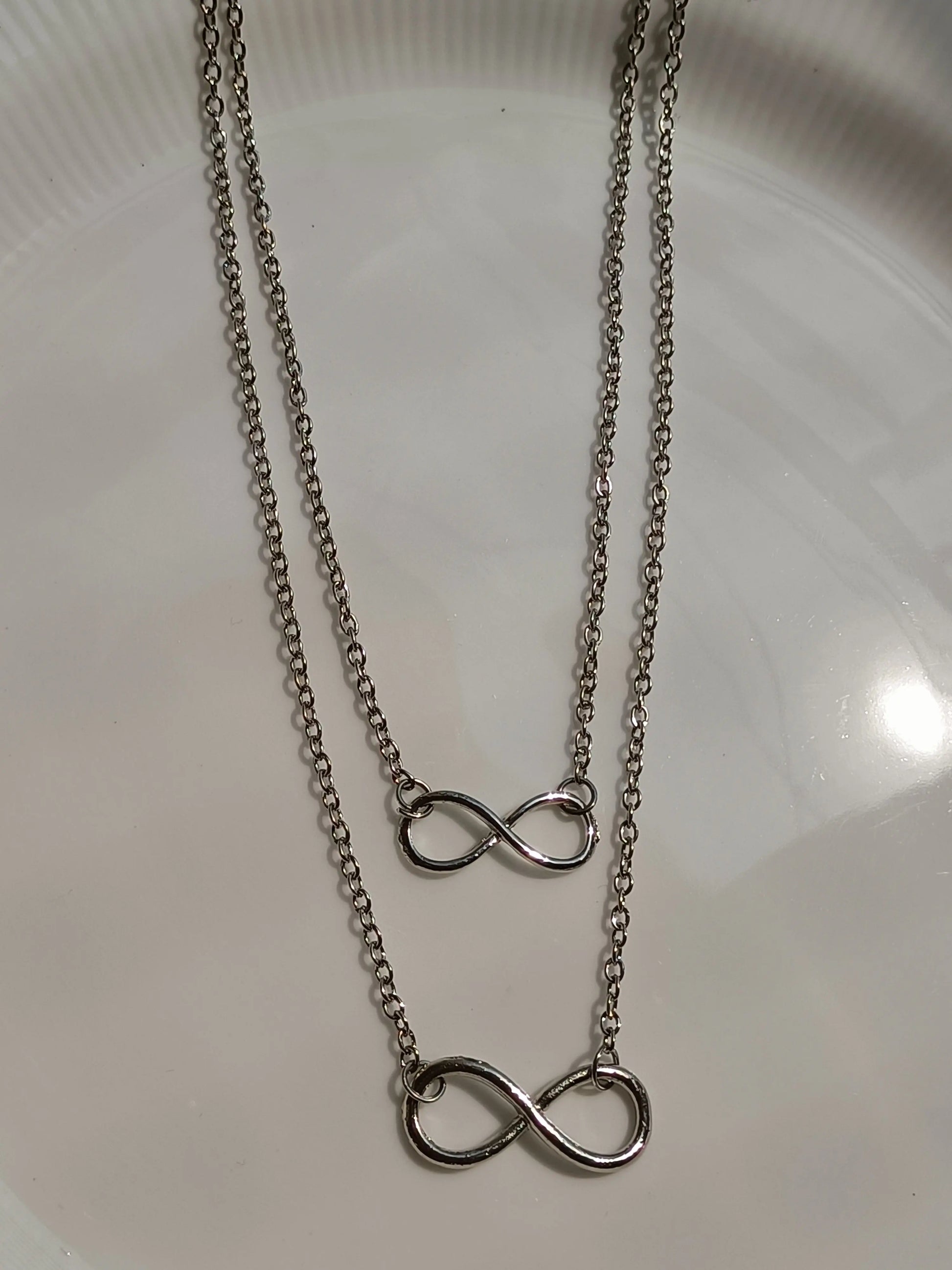 Silver Infinity Multilayered Necklace LAVEN JEWELLERY