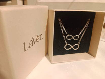 Silver Infinity Multilayered Necklace LAVEN JEWELLERY