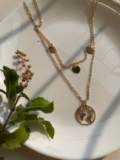 Gold Earth Charm Necklace LAVEN JEWELLERY