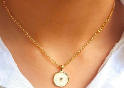 White Enamel Pendant LAVEN JEWELLERY