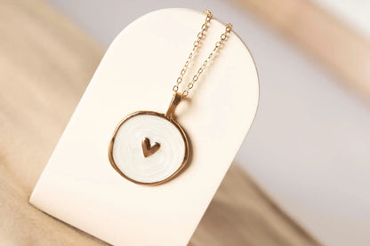White Enamel Pendant LAVEN JEWELLERY